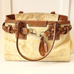NWOT Never Used - Stunning COACH Hampton Signature Yellow Carryall Bag
